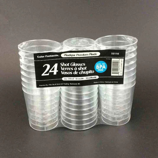 PLASTIC SHOT GLASSES CLEAR