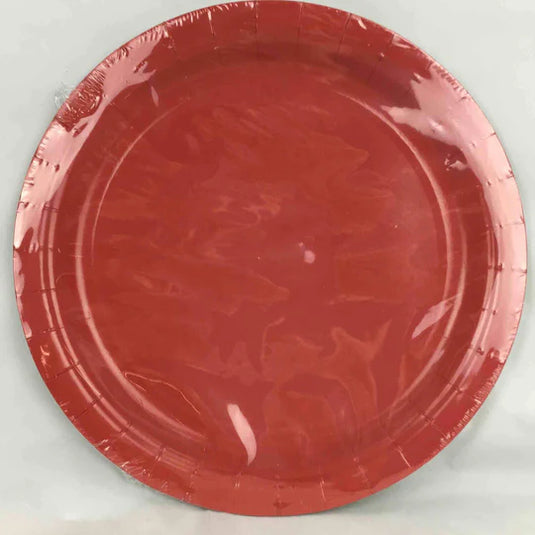 SOLID RED PLATES 9in