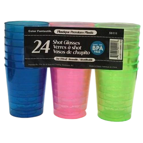 PLASTIC SHOT GLASSES NEON