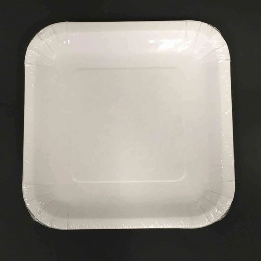 SOLID WHITE PLATES SQUARE 9in