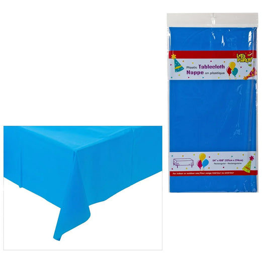54" x 108" Plastic Tablecloth Royal Blue, pbh