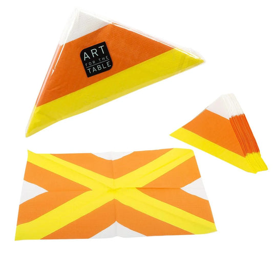 Harvest Candy Corn 20ct.x2ply 13"x13" Triangle Napkins,polybag