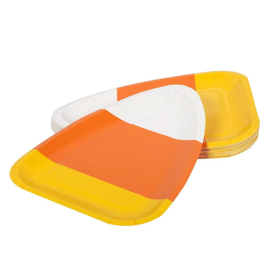 Harvest Candy Corn Shaped 20ct. Paper Plates,6"x7.5",shrink w/label