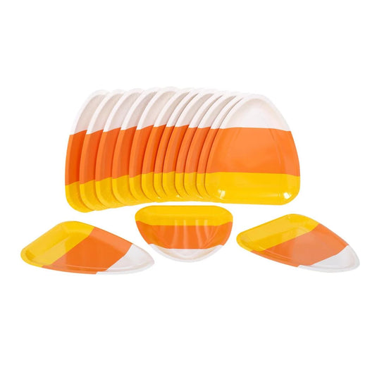 Harvest Candy Corn Shaped 20ct. Paper Plates,6"x7.5",shrink w/label