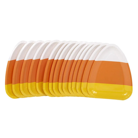 Harvest Candy Corn Shaped 20ct. Paper Plates,6"x7.5",shrink w/label