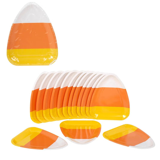 Harvest Candy Corn Shaped 20ct. Paper Plates,6"x7.5",shrink w/label