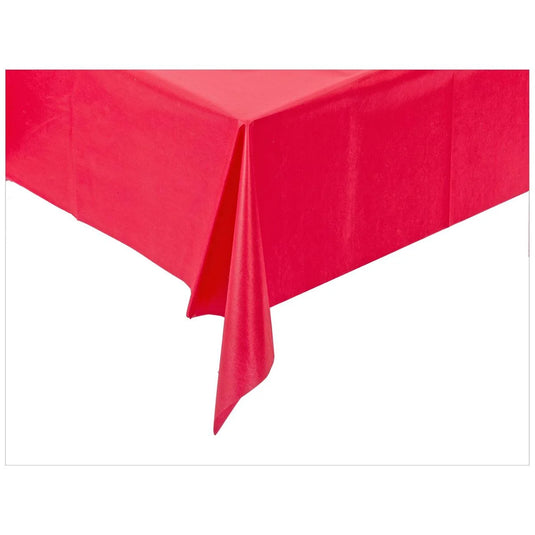 54" x 108" Plastic Tablecloth Red, pbh