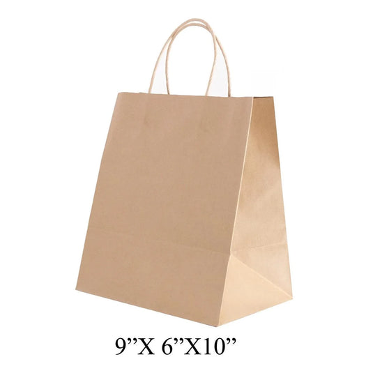 Paper bag with handle, Small size 9" x 10" x 6" (Gusset)