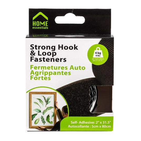 H.E. Hook & Loop Fasteners 50mmx31.5", Strong hold, Col. box