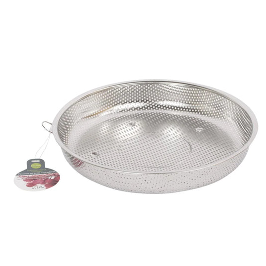 L.Gourmet 11"D Perforated Colander Stainless Steel, colour card