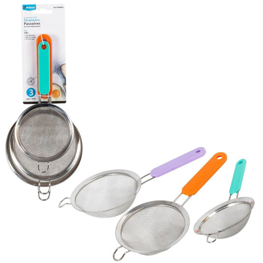 Luciano 3-pc S.S. Mesh Strainer set 3.5"/4.5"/5", t.o.c.