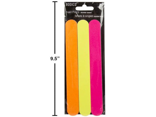Bodico 3-pc Neon Nail File, opp bag + insert