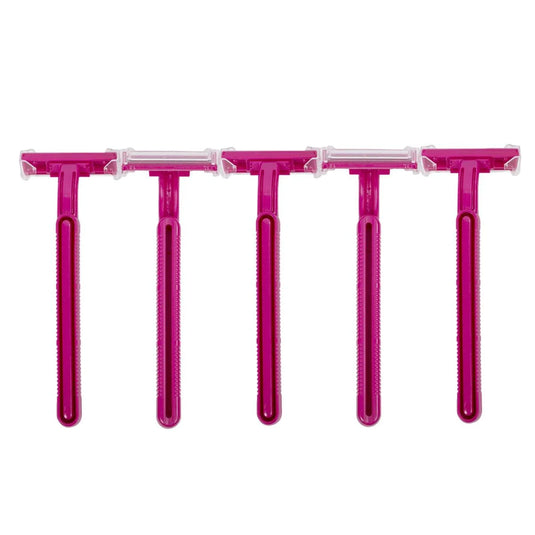Bodico, 5-pc Ladies Razors, S/S twin blade, printed poly bag