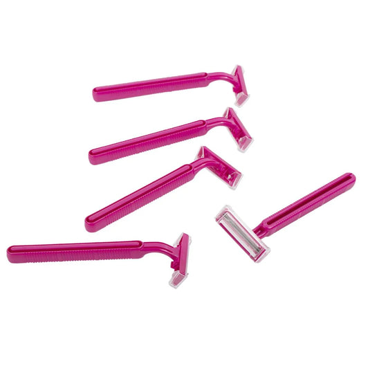 Bodico, 5-pc Ladies Razors, S/S twin blade, printed poly bag