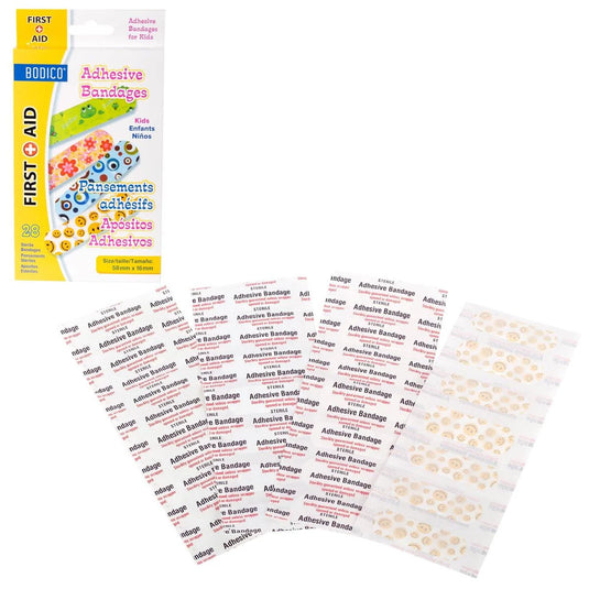 Bodico 28-pc Kid's Bandages, 5.8 cm x1.6 cm, col. box(HZ)