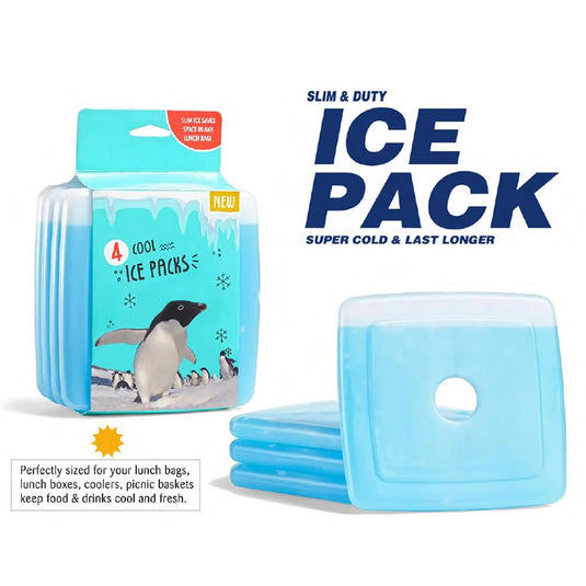 Luciano 4pk Slim Freezing Ice Packs, 5.36"x4.88", sleeve card