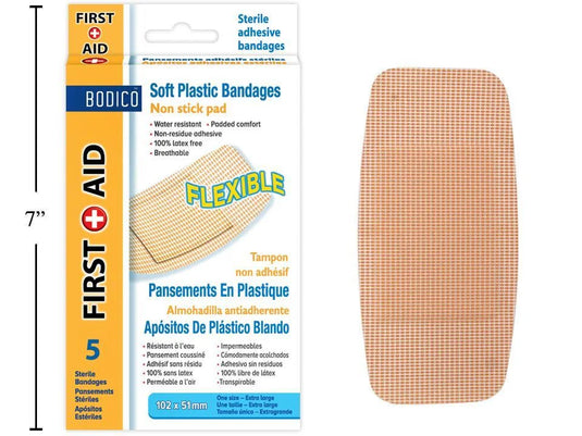 Bodico, Plastic Adhesive Bandage 5-pk,one size, col box,(HZ)