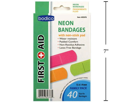 Bodico 40-pc Neon Colors Bandages