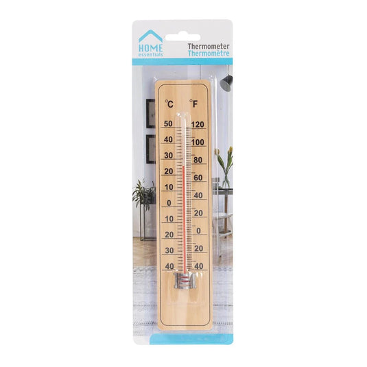 H.E. 8.75" Wooden Thermometer, b/c