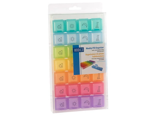 Bodico, Weekly w/Removeable Daily Pill Organizer,12pc/pdq, 9x5x1in