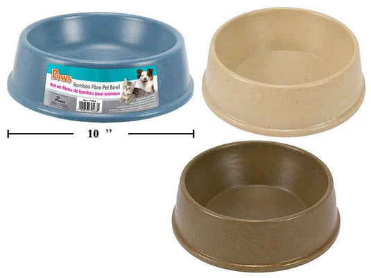 Paws 26oz Bamboo Fiber Pet Bowl, 8.5"Dia.x2.75"H, 3/c,