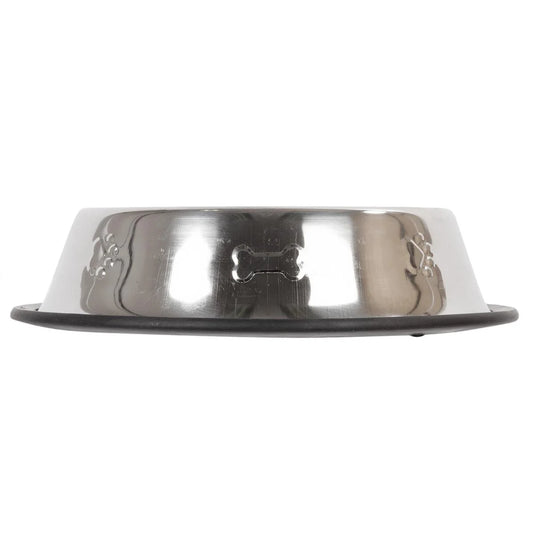 PAWS. 8" Dia. S/S Pet Bowl w/Non-slippery Rubber