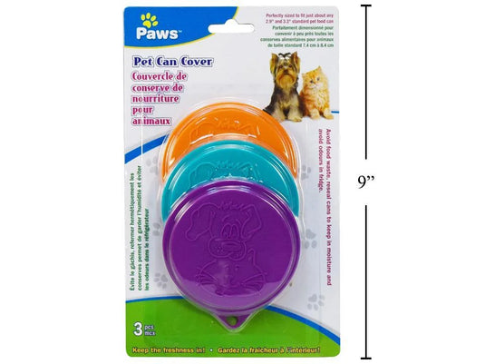 PAWS, 3pc Pet Can Cover, Fits 8.5/7.5/6.5cm, B/C,
