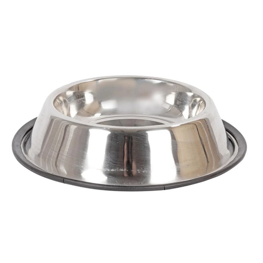 PAWS 20oz S/S Pet Bowl, 10" Dia w/Non-slippery Rubber