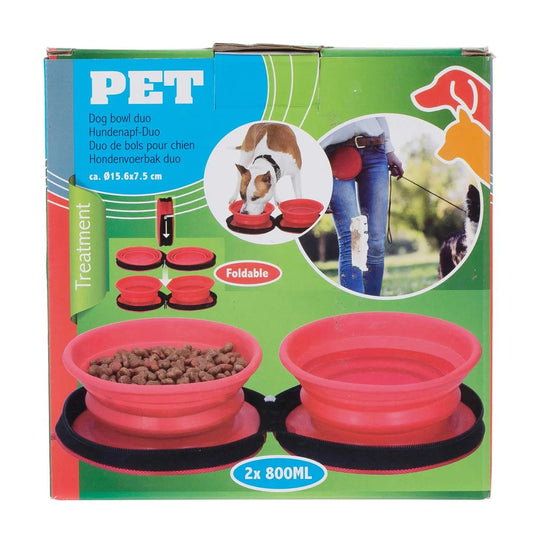 PAWS Collapsible Twin Pet bowls, 800ml, cbx