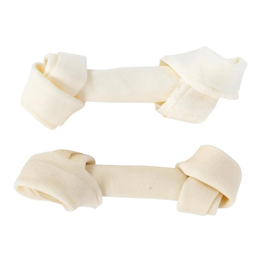 Mr. Bone. 2-pc 5" Bleached Rawhide Bones