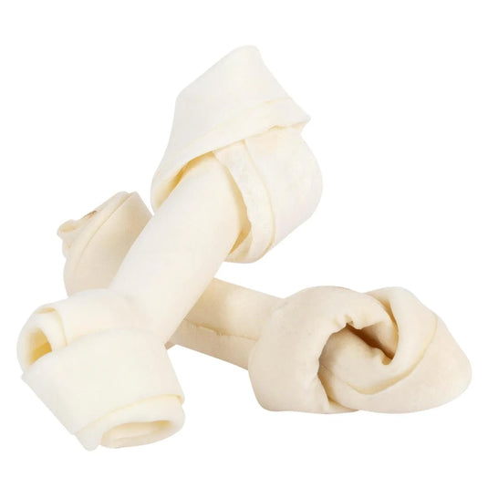 Mr. Bone. 2-pc 5" Bleached Rawhide Bones