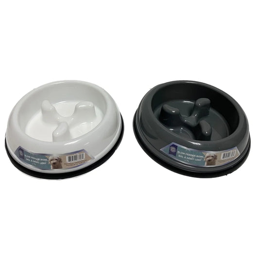 PAW CLUB' BOL POUR CHIEN/ PLASTIC & RUBBER SLOW FEEDING DOG BOWL 5.5inch