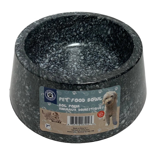 PAW CLUB' BOL DE NOURRITURE POUR ANIMAUX/ PET FOOD BOWL 7" (MARBLE LOOK) - LARGE