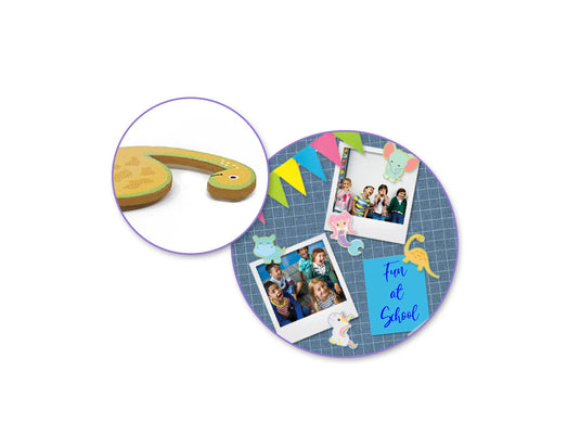 Paper Craft Emb: 6pc Painted Mini Wood Stickers 1.75"-2"pcs A) Dino