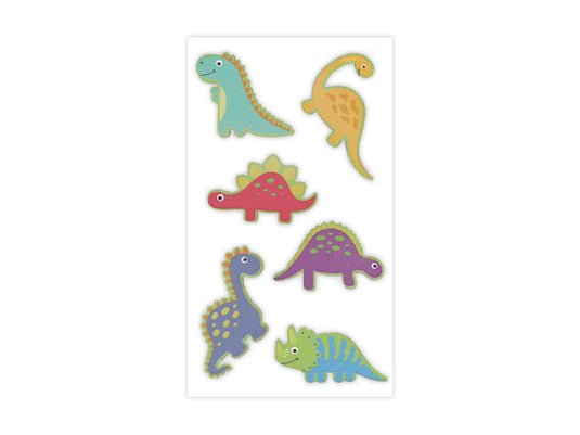Paper Craft Emb: 6pc Painted Mini Wood Stickers 1.75"-2"pcs A) Dino
