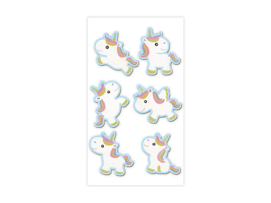 Paper Craft Emb: 6pc Painted Mini Wood Stickers 1.75"-2"pcs D) Unicorn