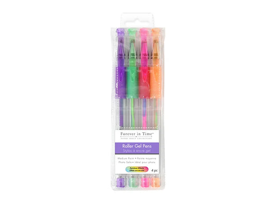 Scrapbook Gel Pens: 4/pack Acidfree Assorted PhotoSafe H) Rainbow Effects