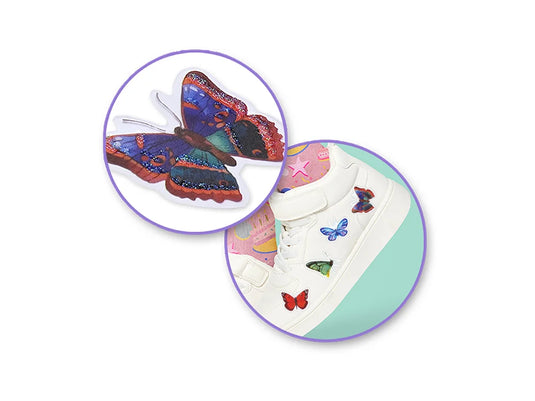 Paper Craft Stickers: 3.9"x6.9" Clear Glitter/Foil PET A) Butterflies