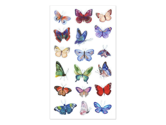 Paper Craft Stickers: 3.9"x6.9" Clear Glitter/Foil PET A) Butterflies