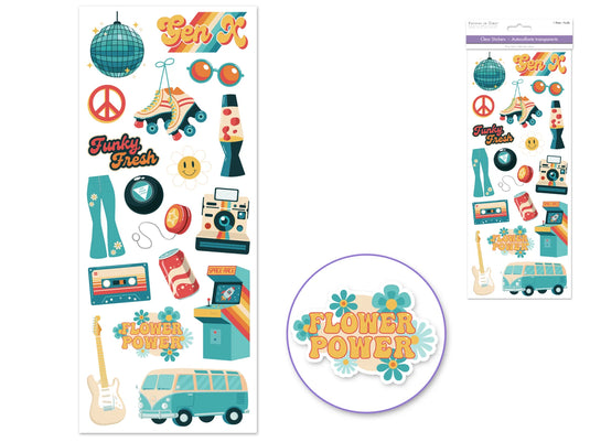 Paper Craft Sticker: 5"x12" Classic Themes 'Clear' Photo Safe 10) Generation X