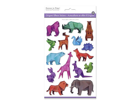 Paper Craft Sticker: 5.7"x9.8" 3D Origami Effects PVC A) Animals