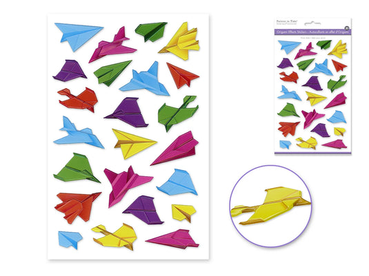 Paper Craft Sticker: 5.7"x9.8" 3D Origami Effects PVC B) Paper Airplanes