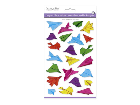 Paper Craft Sticker: 5.7"x9.8" 3D Origami Effects PVC B) Paper Airplanes