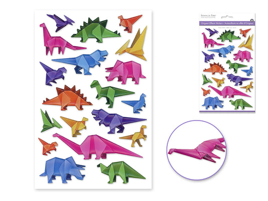 Paper Craft Sticker: 5.7"x9.8" 3D Origami Effects PVC C) Dinosaurs