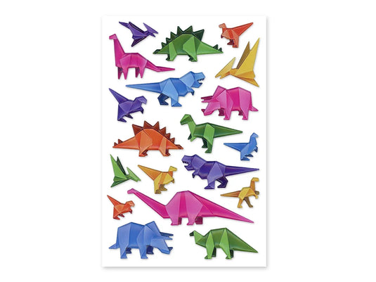 Paper Craft Sticker: 5.7"x9.8" 3D Origami Effects PVC C) Dinosaurs