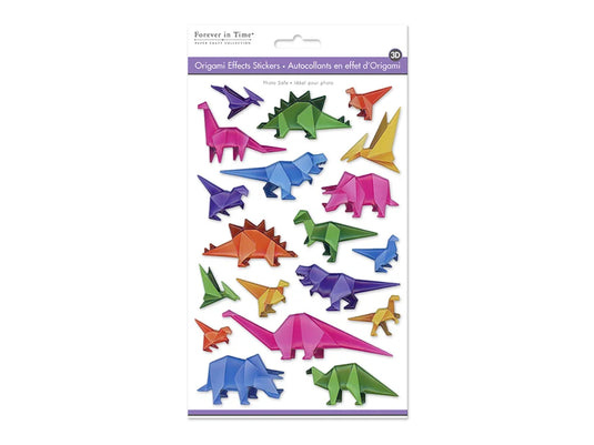 Paper Craft Sticker: 5.7"x9.8" 3D Origami Effects PVC C) Dinosaurs