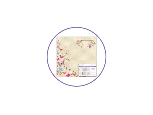 Cardstock: 12"x12" Glitter Embossed Dble-Sided 5eax6styles A) Butterfly & Floral