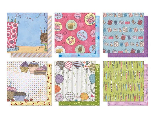 Cardstock: 12"x12" Glitter Embossed Dble-Sided 5eax6styles C) Happy Birthday