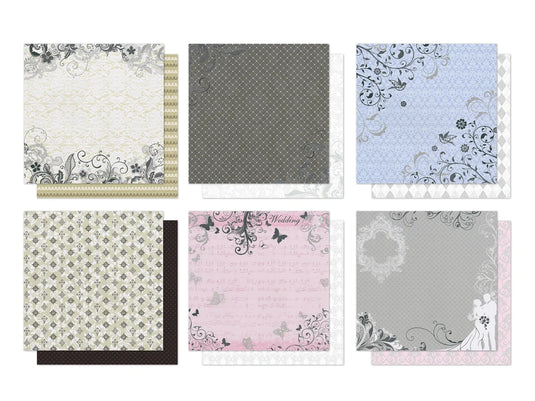 Cardstock: 12"x12" Glitter Embossed Dble-Sided 5eax6styles E) Elegance