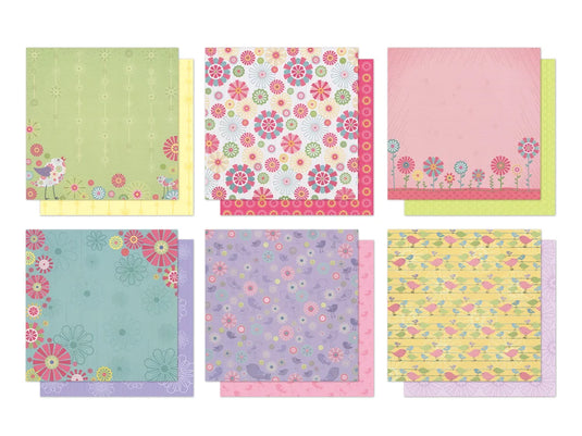 Cardstock: 12"x12" Glitter Embossed Dble-Sided 5eax6styles F) Spring Fling